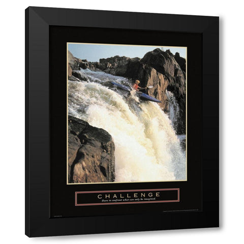 Challenge - Kayak Black Modern Wood Framed Art Print by Unknown
