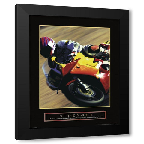 Strength - Motorcycle Black Modern Wood Framed Art Print with Double Matting by Unknown