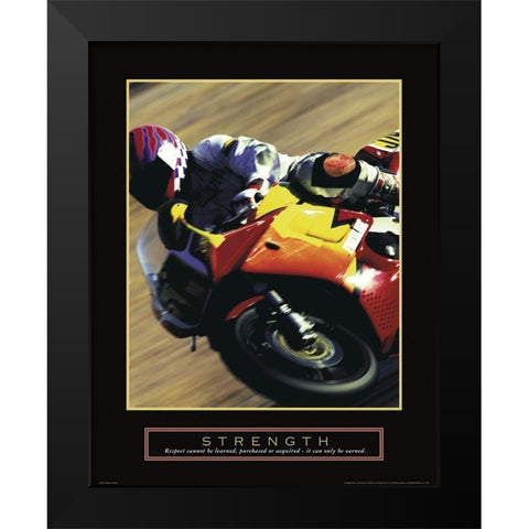 Strength - Motorcycle Black Modern Wood Framed Art Print by Unknown