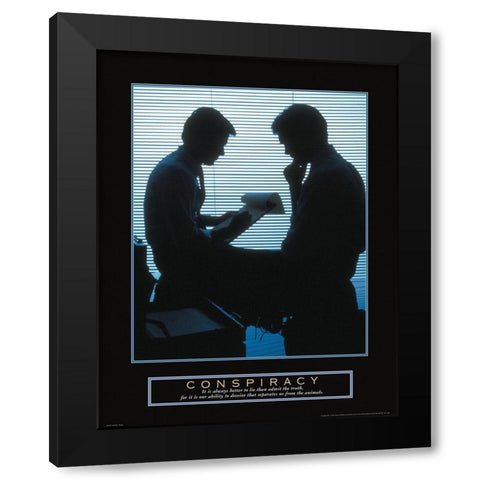 Conspiracy - Office Black Modern Wood Framed Art Print with Double Matting by Frontline