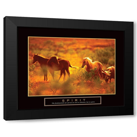 Spirit - Horses Black Modern Wood Framed Art Print by Unknown