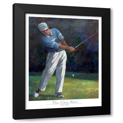 Chip Shot Black Modern Wood Framed Art Print by Unknown