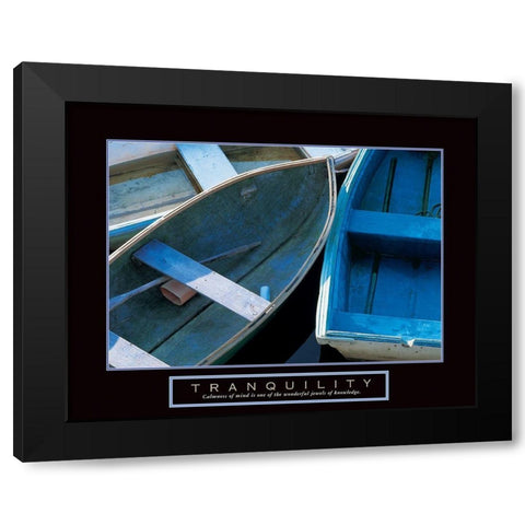 Tranquility - Boats Black Modern Wood Framed Art Print by Unknown