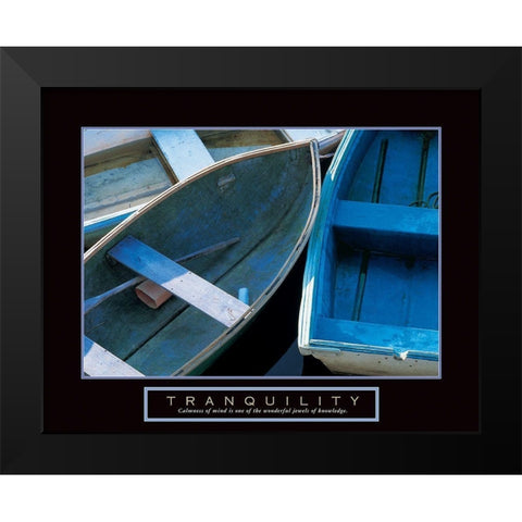 Tranquility - Boats Black Modern Wood Framed Art Print by Unknown