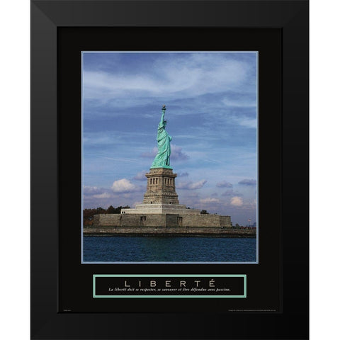 Statue of Liberty - Liberte Black Modern Wood Framed Art Print by Frontline