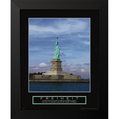 Statue of Liberty - Freiheit Black Modern Wood Framed Art Print by Frontline