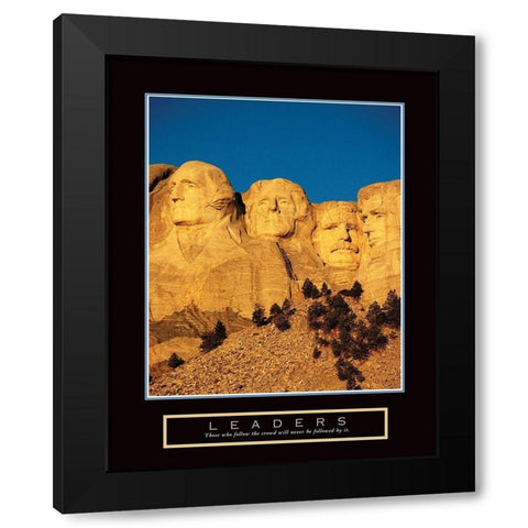 Leaders - Mt Rushmore Black Modern Wood Framed Art Print by Frontline