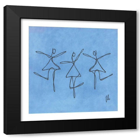 Blue Dancers Black Modern Wood Framed Art Print by Frontline