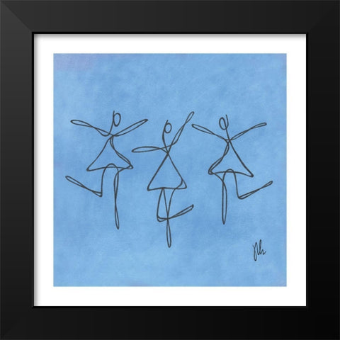 Blue Dancers Black Modern Wood Framed Art Print by Frontline