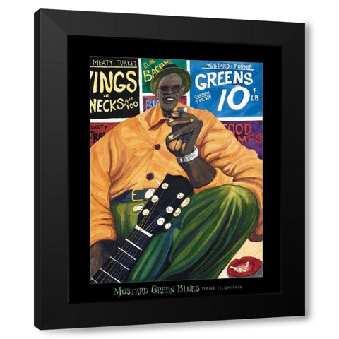 Jazz Blues Black Modern Wood Framed Art Print with Double Matting by Frontline