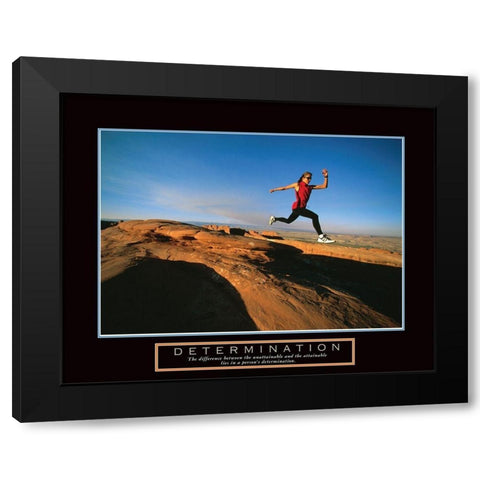 Determination - Runner Black Modern Wood Framed Art Print with Double Matting by Frontline