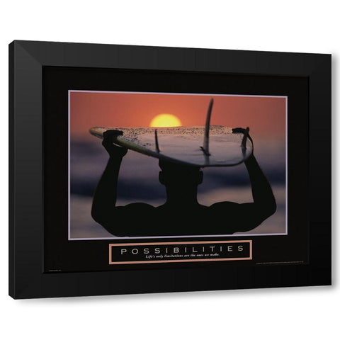 Possibilities - Surfer Black Modern Wood Framed Art Print with Double Matting by Frontline