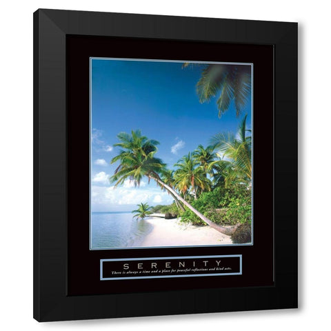 Serenity - Palm Trees Black Modern Wood Framed Art Print by Frontline