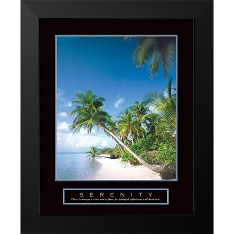 Serenity - Palm Trees Black Modern Wood Framed Art Print by Frontline