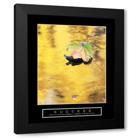 Success - Leaf Black Modern Wood Framed Art Print by Frontline