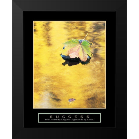 Success - Leaf Black Modern Wood Framed Art Print by Frontline