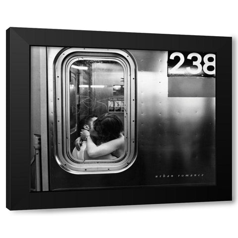 Urban Romance Black Modern Wood Framed Art Print by Frontline