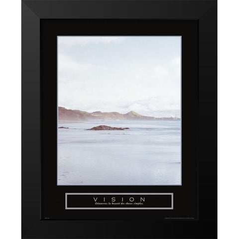 Vision - La Plage Black Modern Wood Framed Art Print by Frontline