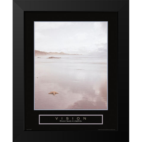 Vision - Beach Black Modern Wood Framed Art Print by Frontline