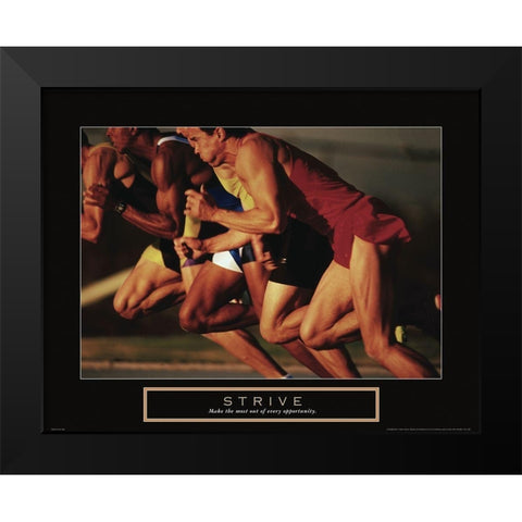 Strive - Track Race Black Modern Wood Framed Art Print by Frontline