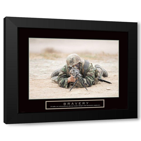 Bravery - Sniper Black Modern Wood Framed Art Print by Frontline