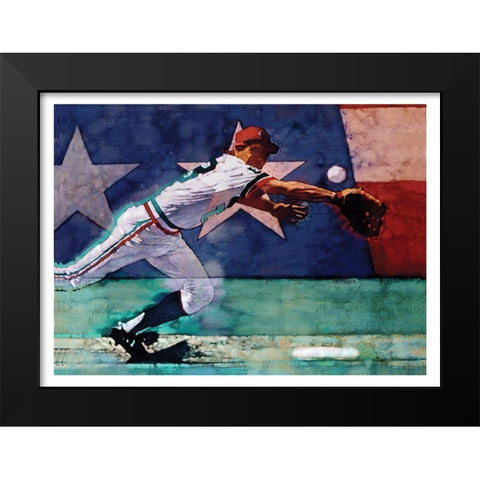 Olympic Baseball Black Modern Wood Framed Art Print by Frontline