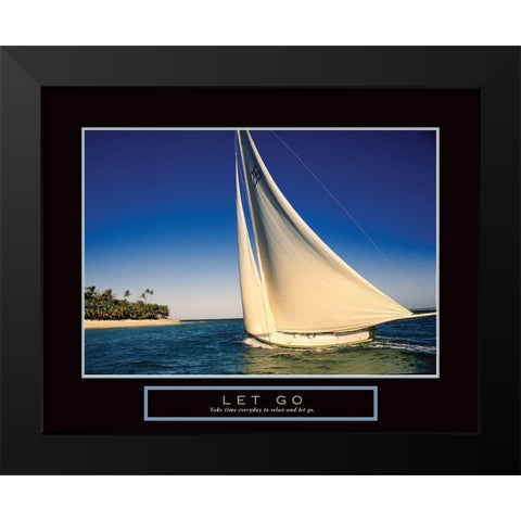 Let Go - Sailing Black Modern Wood Framed Art Print by Frontline