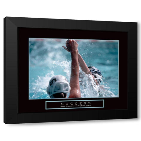 Success - Swimming Black Modern Wood Framed Art Print by Frontline
