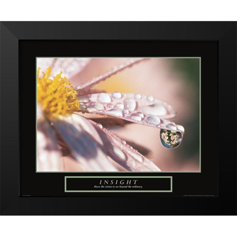Insight - Dewdrop Black Modern Wood Framed Art Print by Frontline