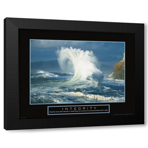 Integrity - Wave Black Modern Wood Framed Art Print with Double Matting by Frontline