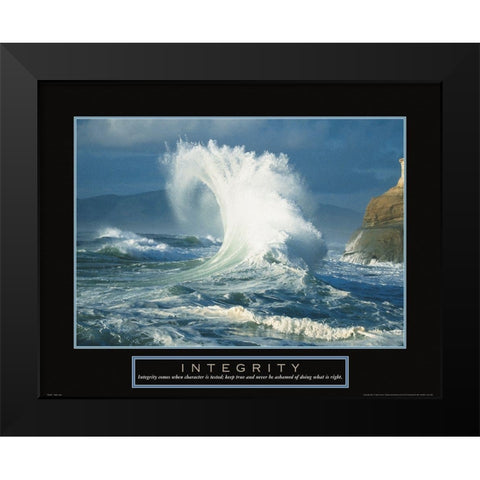Integrity - Wave Black Modern Wood Framed Art Print by Frontline