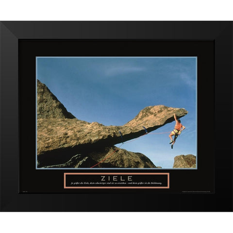 Ziele - Cliffhanger Black Modern Wood Framed Art Print by Frontline
