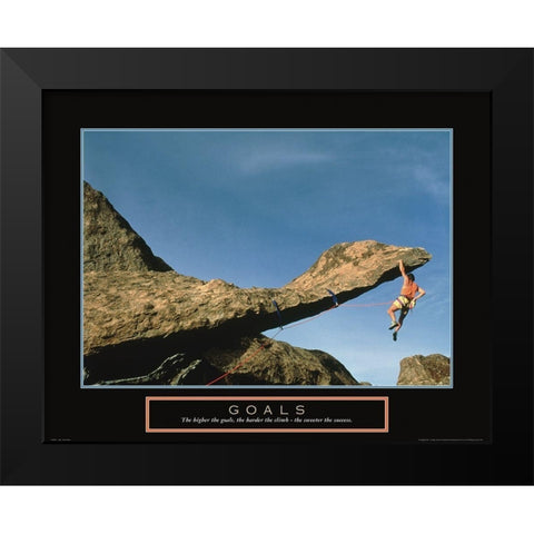 Goals - Cliffhanger Black Modern Wood Framed Art Print by Frontline