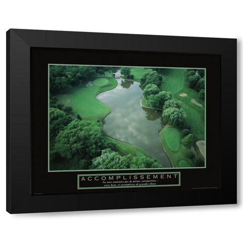 Accomplissement - Golf Black Modern Wood Framed Art Print by Frontline