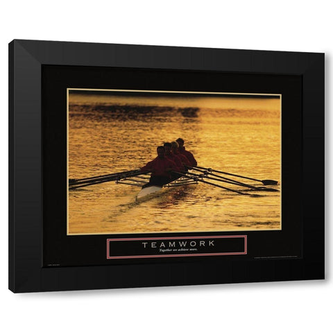 Teamwork - Sculling Black Modern Wood Framed Art Print by Frontline