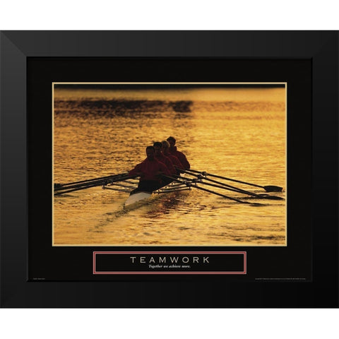 Teamwork - Sculling Black Modern Wood Framed Art Print by Frontline