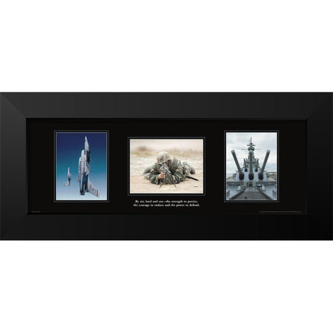Air, Land and Sea Black Modern Wood Framed Art Print by Frontline