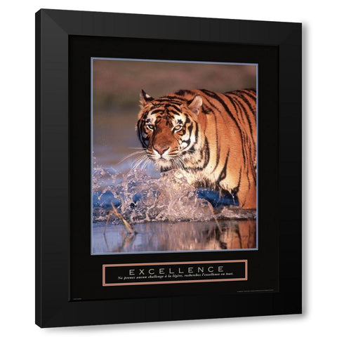 Excellence - Tiger Black Modern Wood Framed Art Print with Double Matting by Frontline