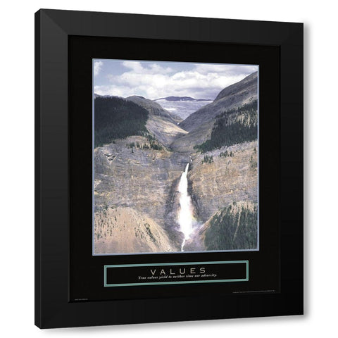 Values - Takakkaw Falls Black Modern Wood Framed Art Print by Frontline
