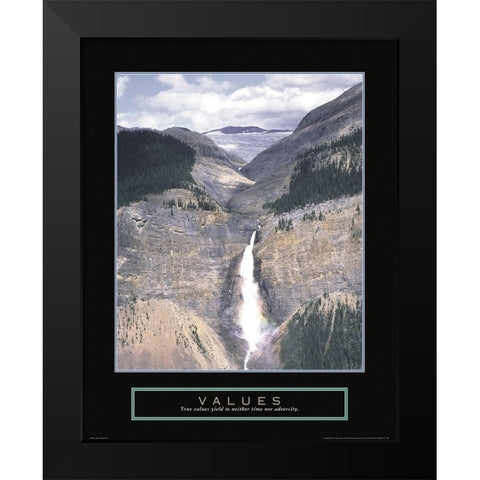 Values - Takakkaw Falls Black Modern Wood Framed Art Print by Frontline