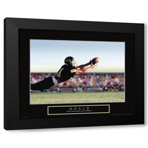 Goals - Football Black Modern Wood Framed Art Print by Frontline
