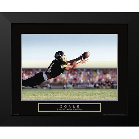 Goals - Football Black Modern Wood Framed Art Print by Frontline