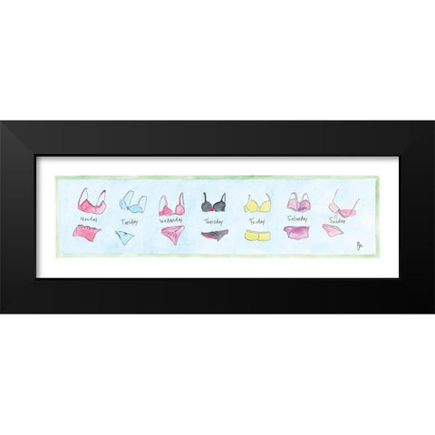 Days of the Week Black Modern Wood Framed Art Print by Frontline