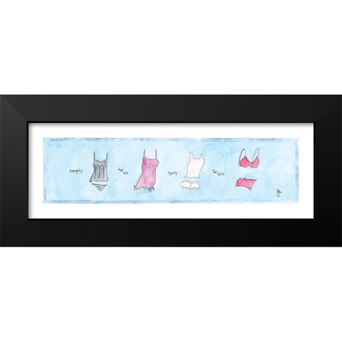 Naughty and Nice Black Modern Wood Framed Art Print by Frontline