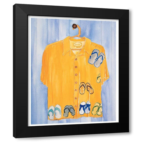 Flip Flop Shirt Black Modern Wood Framed Art Print by Frontline