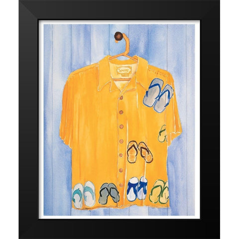 Flip Flop Shirt Black Modern Wood Framed Art Print by Frontline