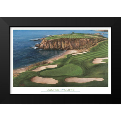 Course on the Cliffs Black Modern Wood Framed Art Print by Frontline