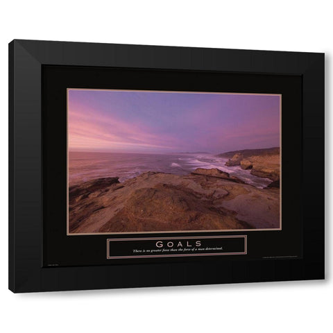 Goals - Beach Black Modern Wood Framed Art Print with Double Matting by Frontline