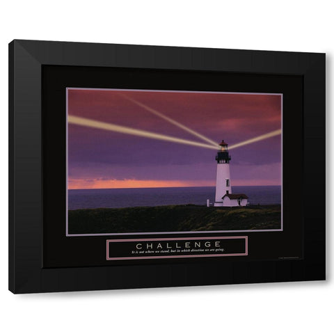 Challenge - Lighthouse Black Modern Wood Framed Art Print by Frontline