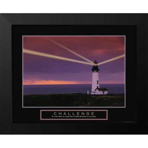 Challenge - Lighthouse Black Modern Wood Framed Art Print by Frontline